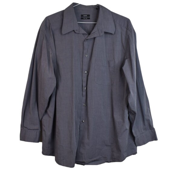Alfani Shirt XXL Mens 18.5 Button Down Long Sleeve Easy Care Gray 34-35 Pocket - Picture 1 of 8